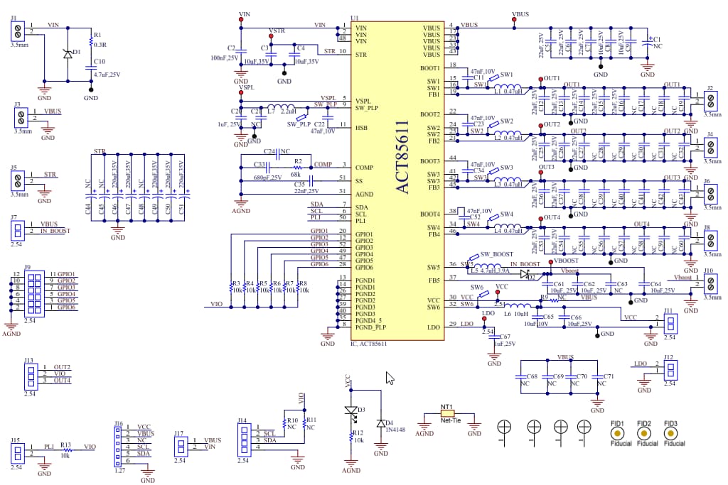 Schéma - Qorvo Kit d'évaluation ACT85611EVK1-101